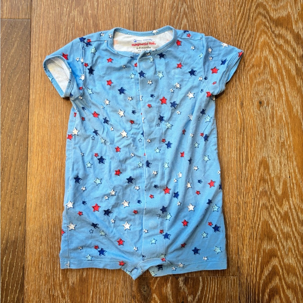 Magnetic four of July romper 6-9M